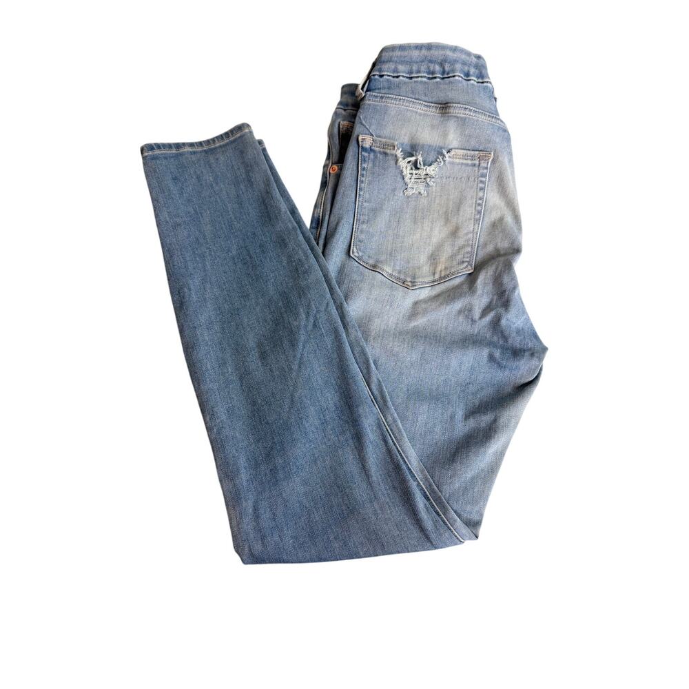 Good American Jeans Good Legs stretch denim skinny distressed pockets Sz 10/30